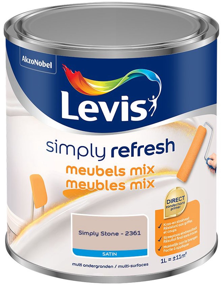 Levis - Simply Refresh Meubels Satin Mix - Simply Stone - Mengverf - 1 L