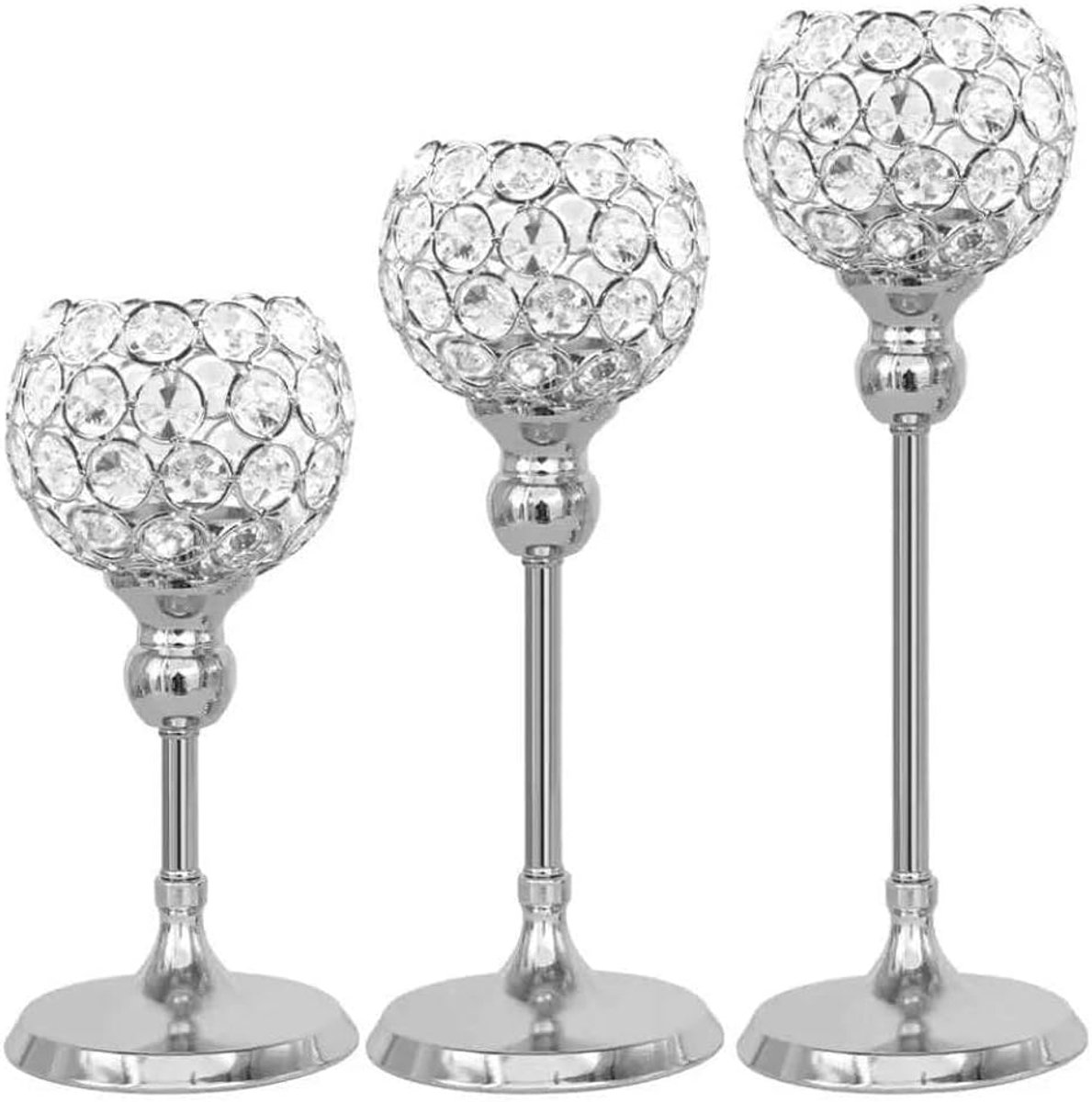 Kerstverlichting Crystal Candle Houder Woondecoratie Kandelaar Drie-delige Set