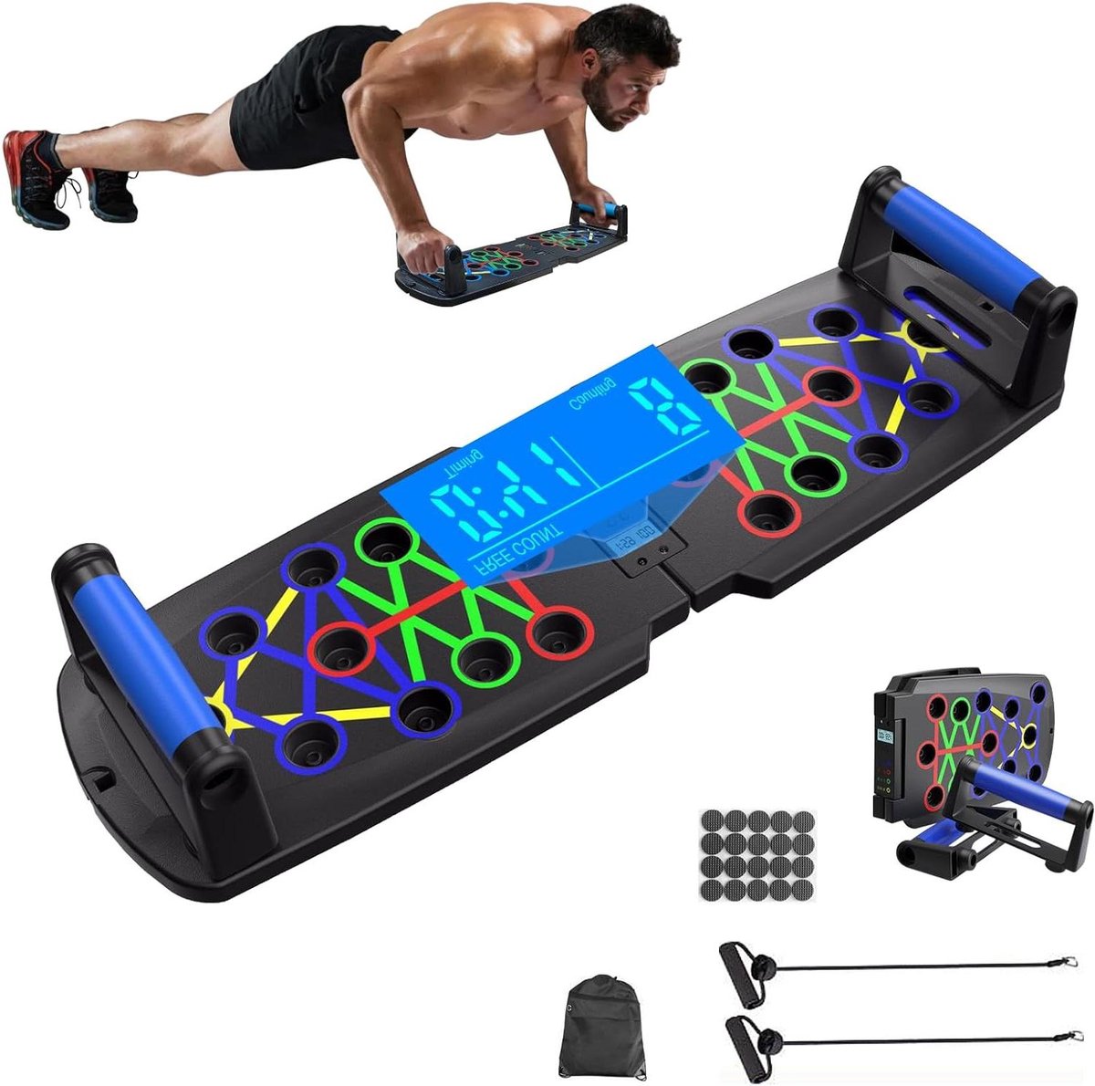 Push Up Board - Fitness Board - Krachtopbouw - Intelligente Timer - 30-in-1 - Zwart