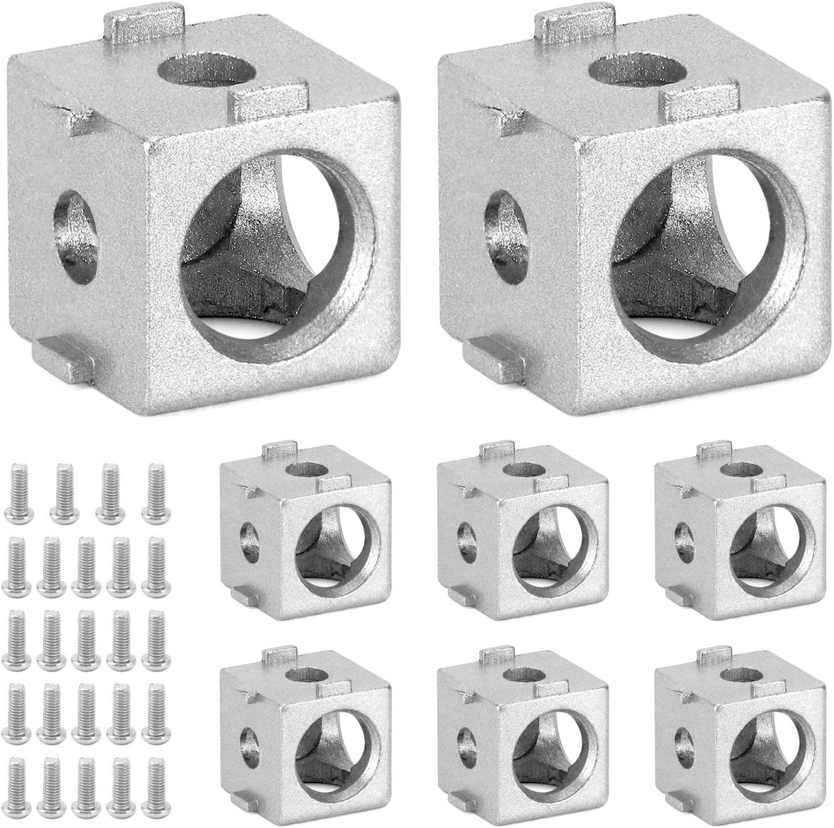 Hoekverbinder Aluminium Profiel - Verbindingsstuk 3-weg - Frame Constructie Bouwen - Nauwkeurige Afmetingen - 20x20x20 mm - Zilver