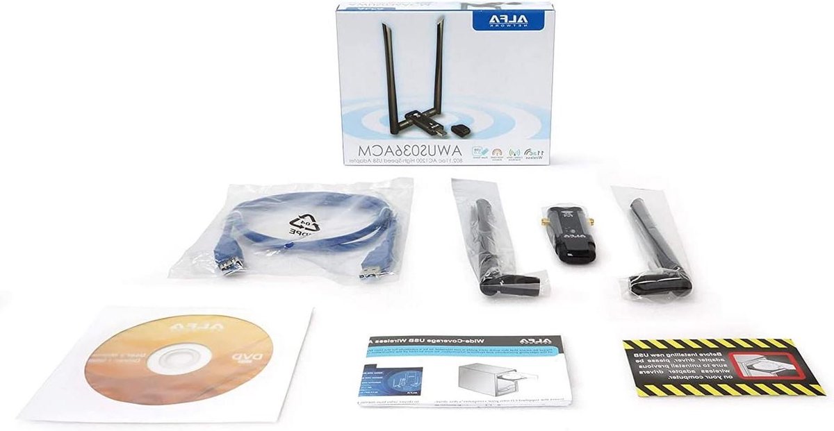 USB WLAN-adapter - Netwerkadapter Wi-Fi Dongle - Verbeteren Wi-Fi Bereik - Dual-Band 802.11ac - 8.53 x 6.2 x 2.4 cm
