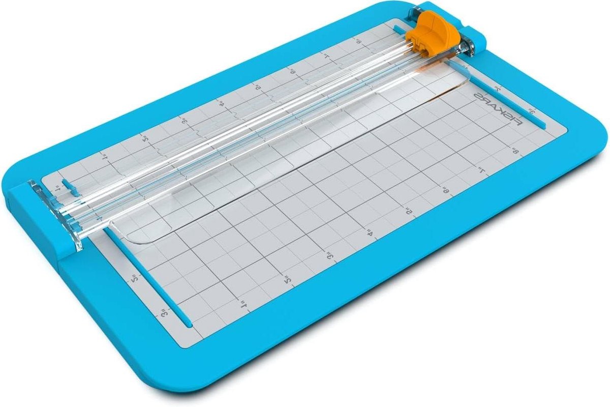 Kind Papiertrimmer - Snijmachine Papier - Hobby Projecten Maken - Veilig Snijden - 33 cm - Blauw Geel