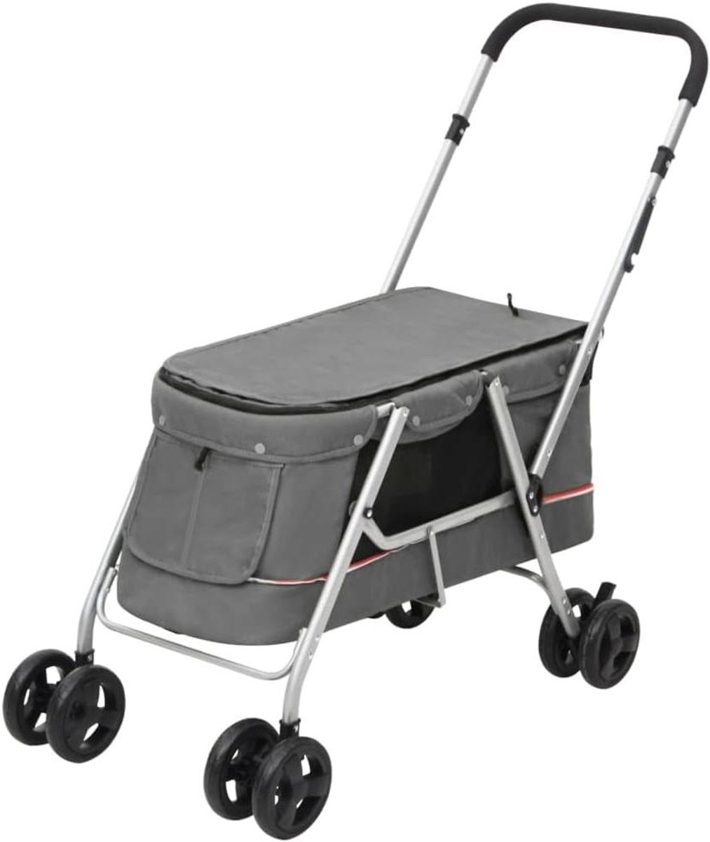 Hondenbuggy - Dierenkar Wandelwagen - Buitenactiviteiten - Opvouwbaar en Ventilerend - 100x49x96 cm - Grijs