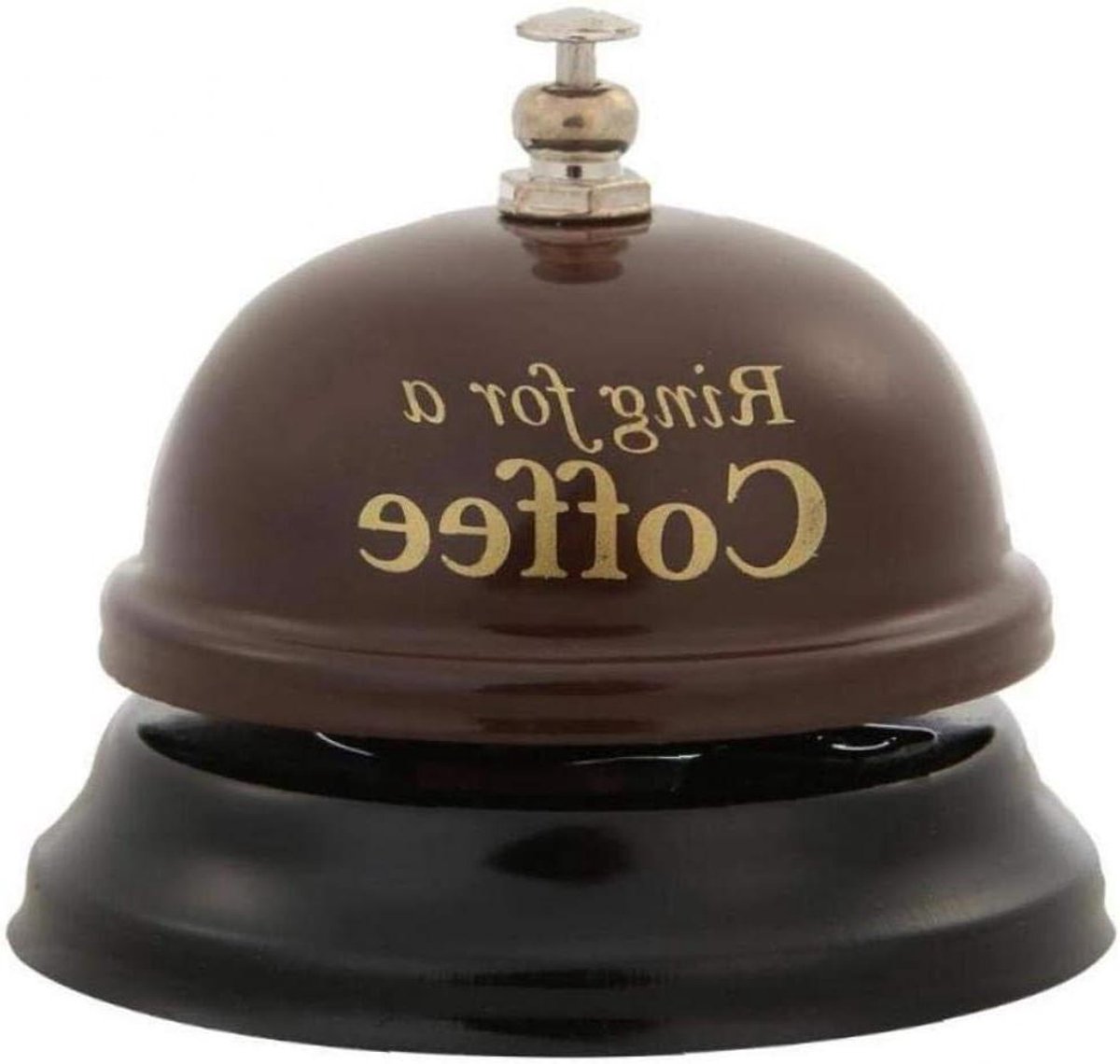 Koffie Bel - Klantenservice Bel Bureau - Service Melden - Robuuste Metalen Constructie - 7.5 x 7 cm - Koffie