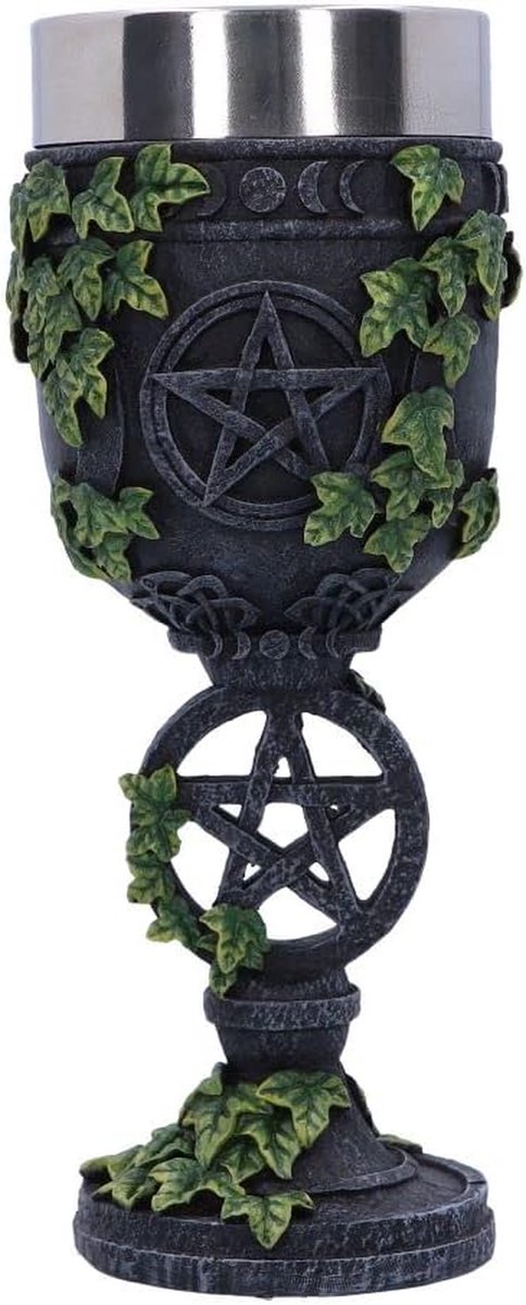 Pentagram Kelk - Kelk Beker - Themafeest Aankleden - Verstrengeld klimop design - 19.5 cm - Grijs