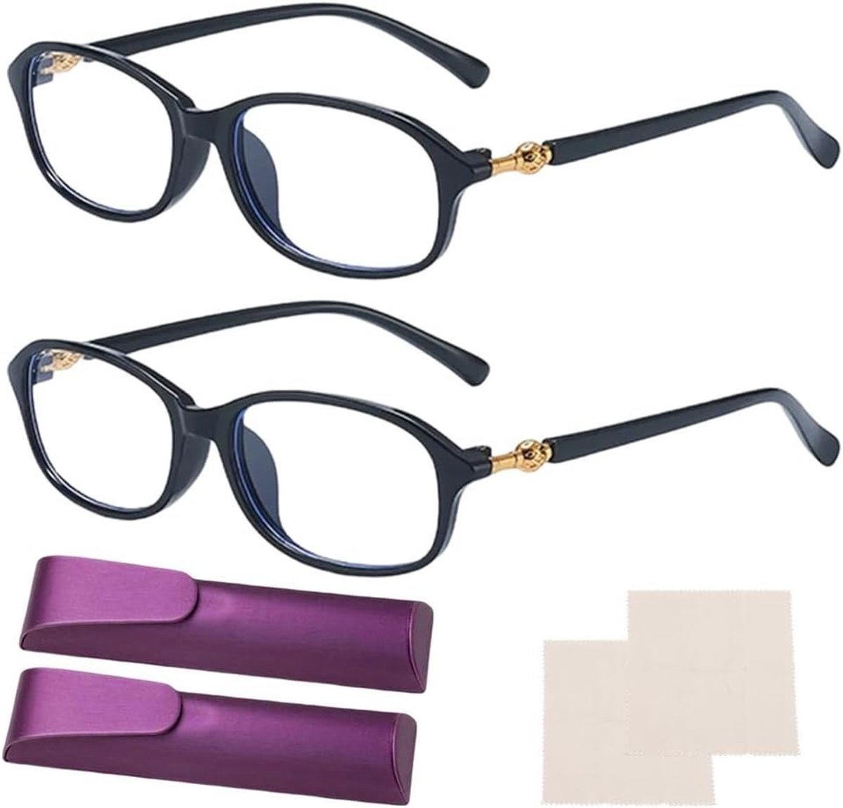Intelligente Zoom Leesbril met Afstandsbediening, Anti-blauw Licht en Automatische Zoom voor Presbyopie, Ideaal voor Mannen en Vrouwen, 2 Stuks