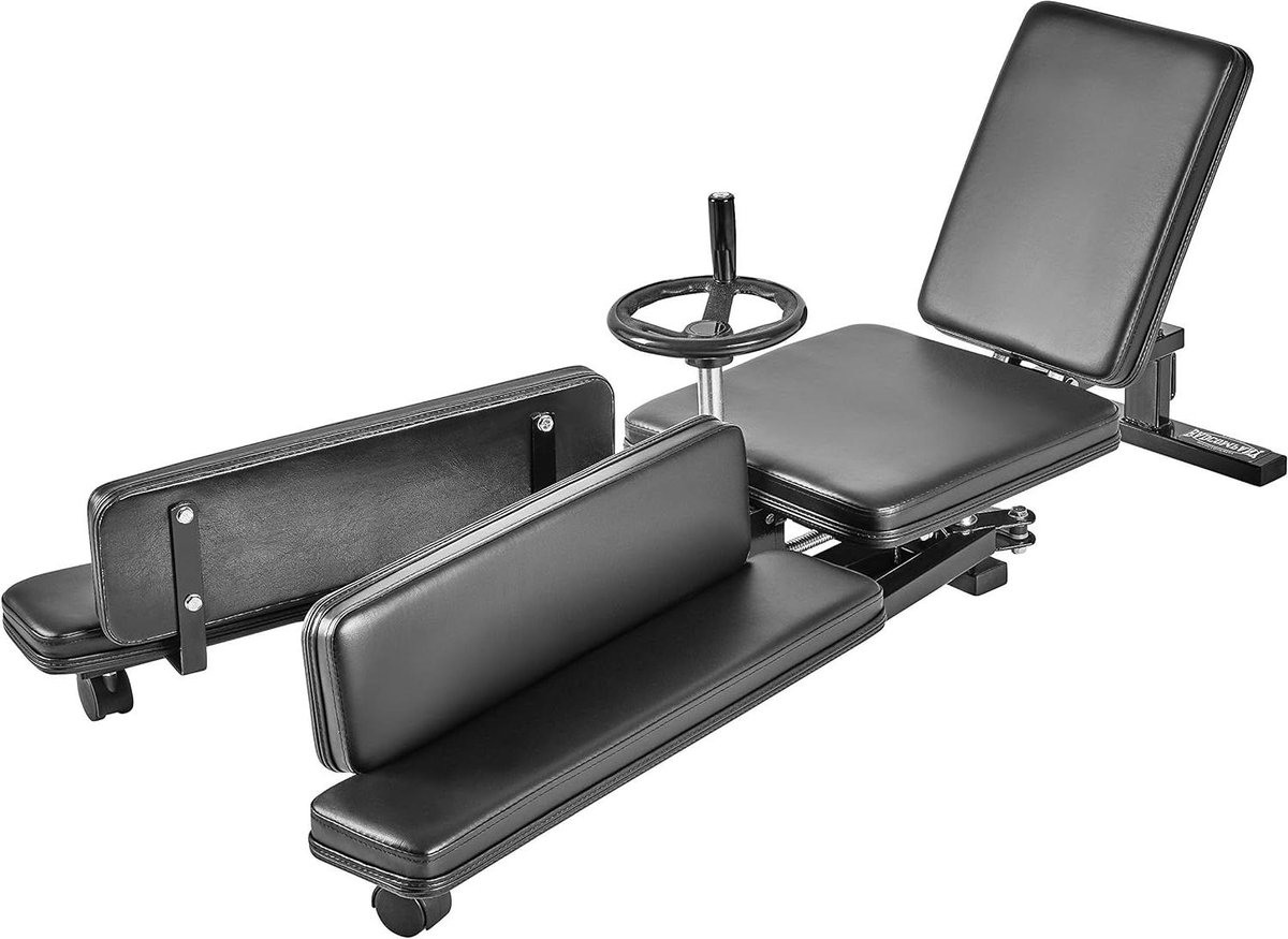 Beenspreider Trainer - Stretchmachine Spagat - Spierrek Oefeningen - Traploos Verstelbaar - 198 cm Spanwijdte - Zwart