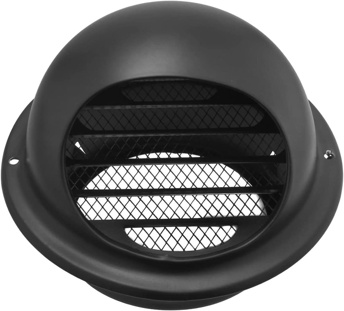 Ventilatierooster Rond - Afvoerrooster Wandkap - Luchtcirculatie Verbeteren - Insectenwerend Mesh - 100 mm - Zwart