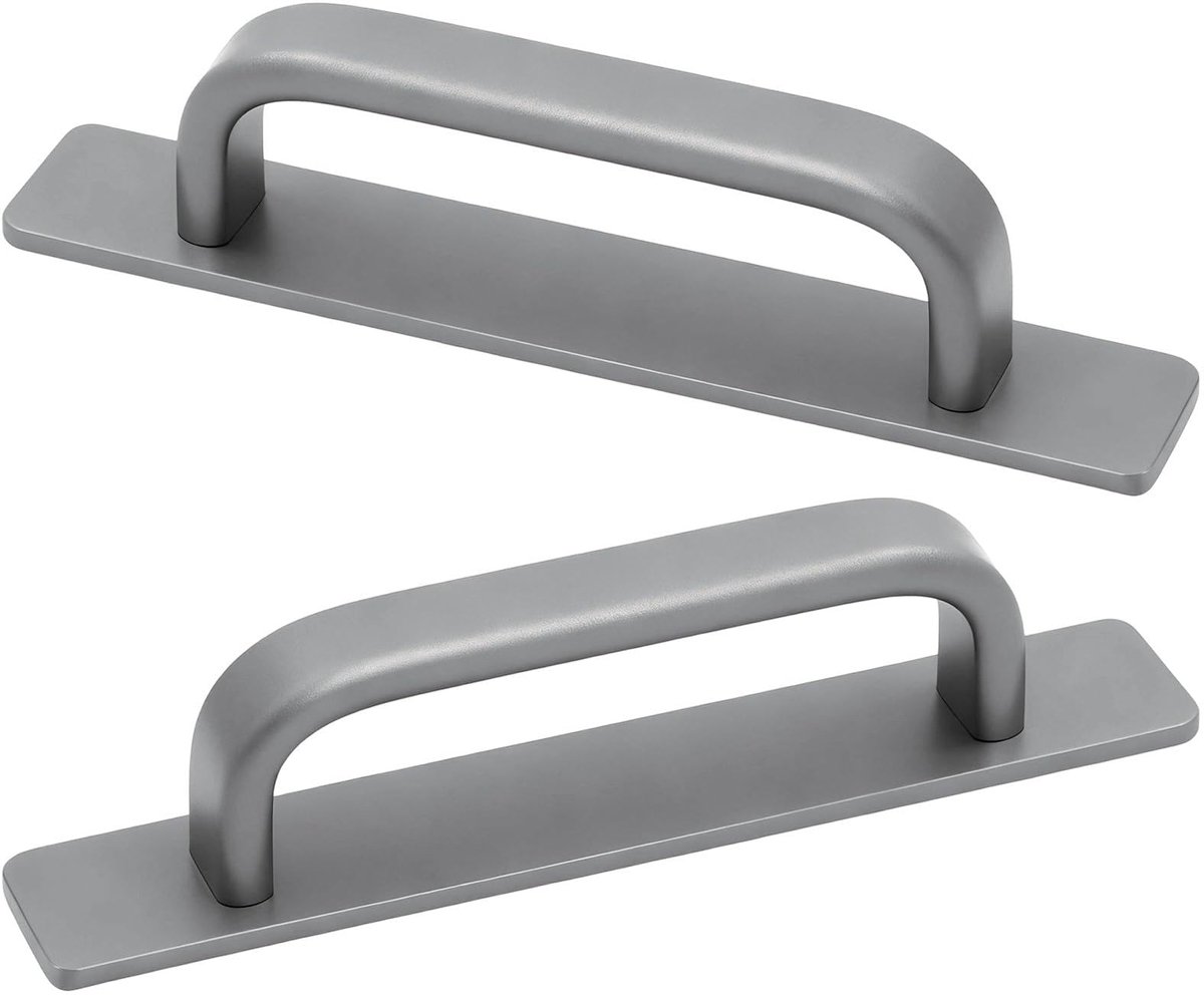 2 stuks schuifdeurgrepen, grijze keukengrepen, aluminiumlegering schuurdeurgreep, 180 mm zelfklevende handgrepen, voor schuifdeuren, kasten, balkondeuren
