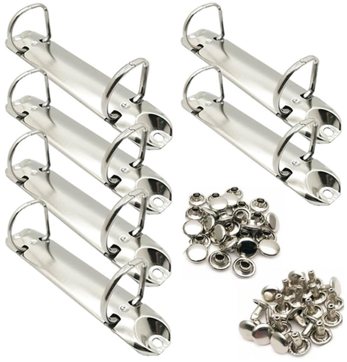 2-Ring Binder Mechanisme, Wanfoou 6 stuks D-vormige metalen clip 2-ring bindmiddel vervanging, metalen clip ringband voor papieropslag, planner, mappen, accessoires, 123 mm