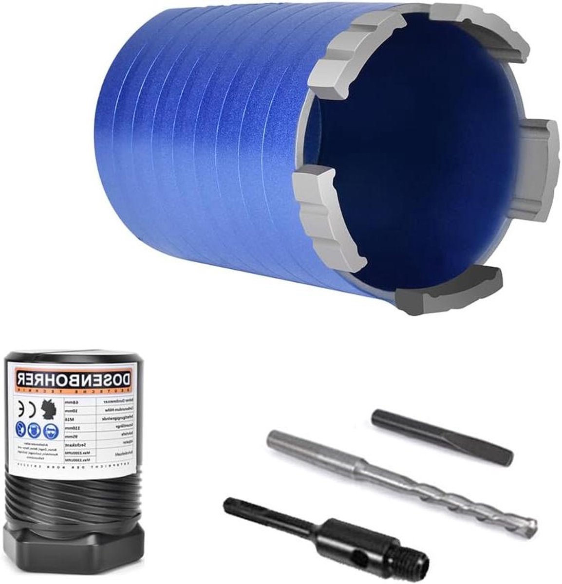 Diamantverzinkboor - Kernboor - Beton Boren - Turbo Segmenten - 68 mm - Grijs