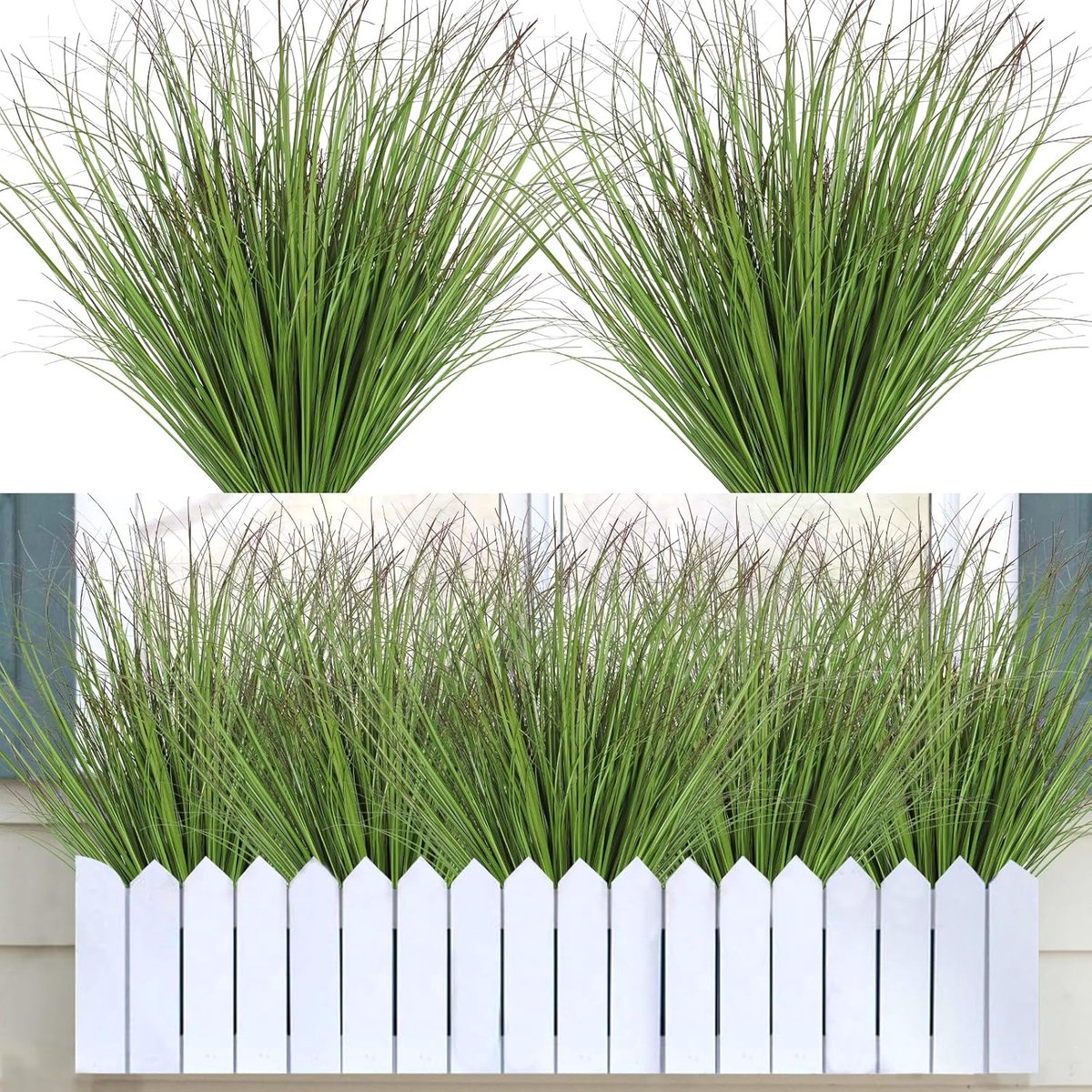 Kunstplanten buitengras 51 cm nepplanten tarwegras groene stengels lentegroen UV-bestendige struiken struik kamerplanten balkon decor voor tuin pot plantenbak vensterbox vaas