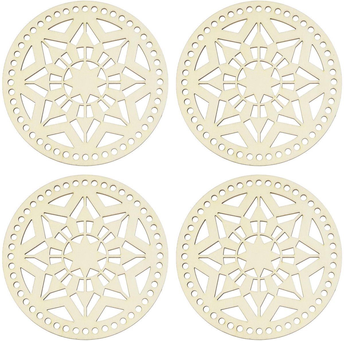 Mand basis, 14 cm ronde mand bodems shaper houten basistas maken benodigdheden weven breien kit voor haken schoudertas handtas portemonnee ambacht, houtkleur (stijl 7)