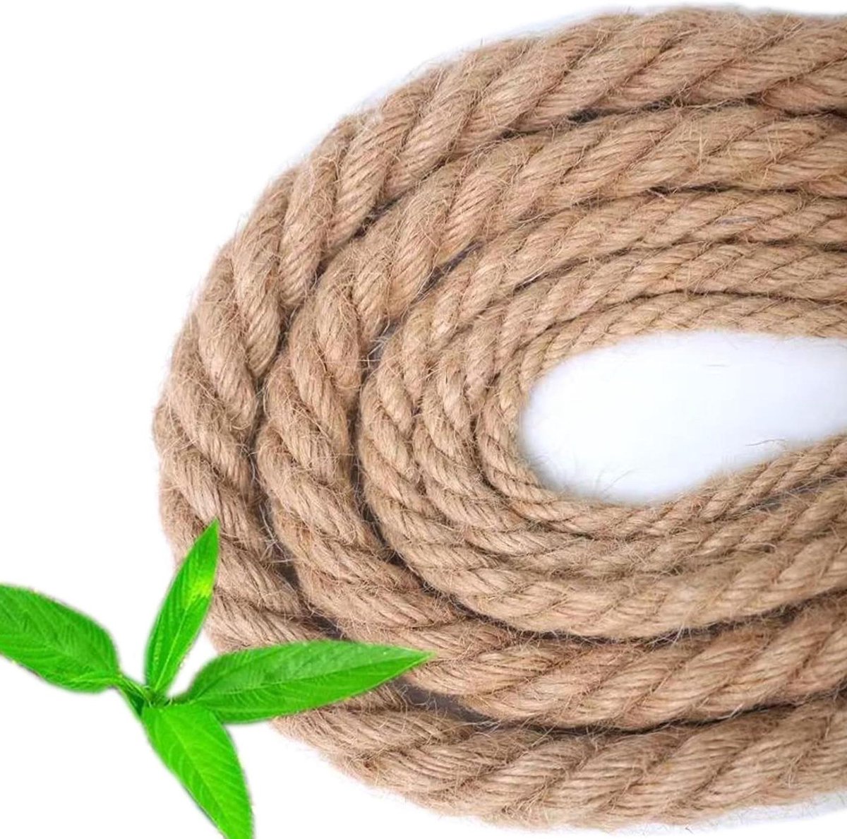 Jute touw - Natuurlijk touw - Decoratie en knutselen - Sterk 4-strengs gedraaid - 10mm x 20M - Natuurlijk bruin
