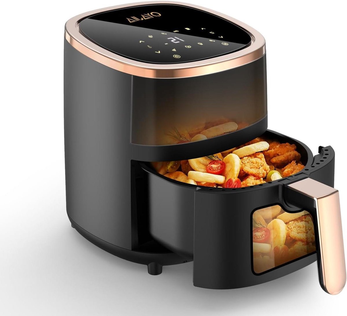 Heteluchtfriteuse - Airfryer Compact - Gezond Frituren - Kijkvenster - 34 Liter - Zwart