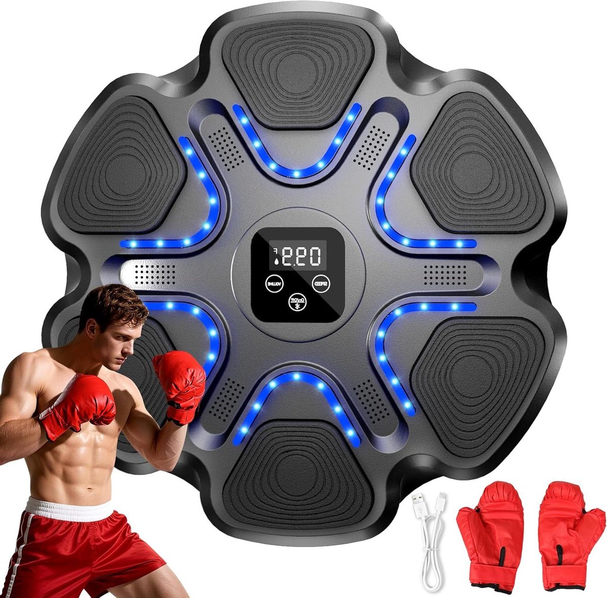 Intelligente Muziekbox Machine - Bokstrainer Wandmontage - Interactieve Bokstraining - Bluetooth Muziek Integratie - 44.9 x 38.3 x 9.8 cm
