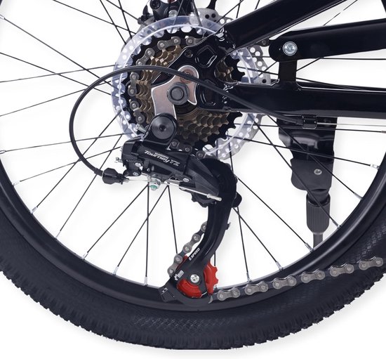 Kinder Mountainbike - Jongens Fiets Meisjes Fiets - Leren Fietsen - Aluminiumlegering Frame - 20 Inch - Zwart — afbeelding 5