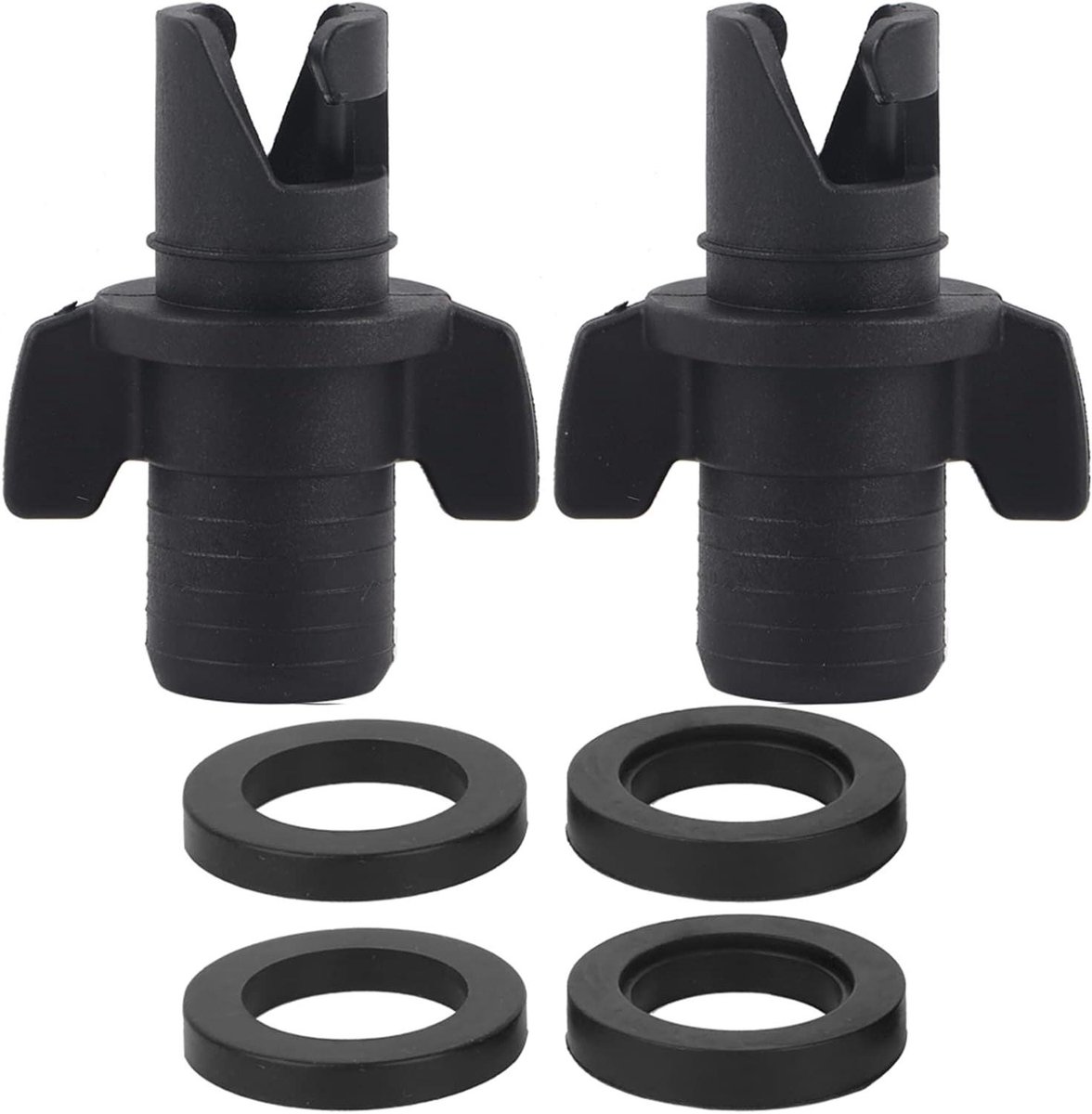 Air Valve Adapter - Kayak Ventiel Connector - Opblaasboot Vullen - Lekvrij Ontwerp - Standaard Maat - Zwart