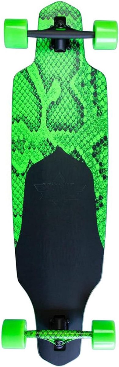 Longboard Skateboard Cruiser Cruisen door stad Reliëf logo onderkant 38 inch Neon