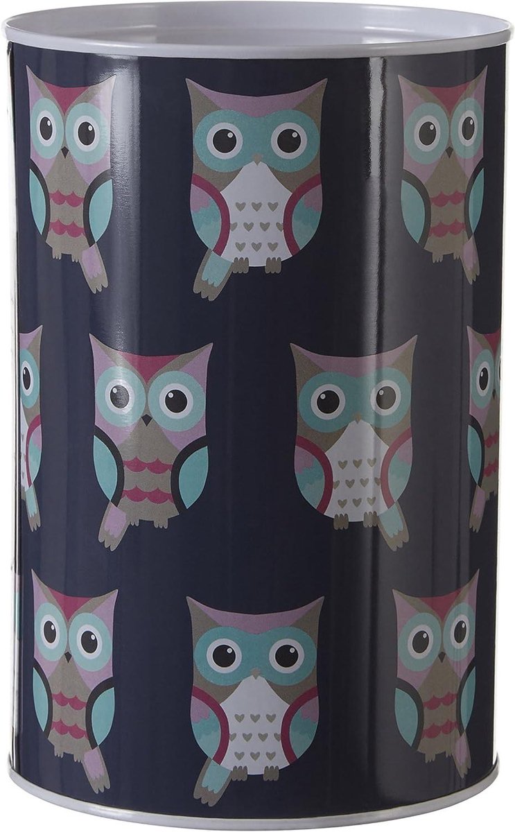 Geld Blik - Spaarpot Tin - Geld Besparen - Cilindrisch Ontwerp - 10 x 10 x 15 cm - Blauw