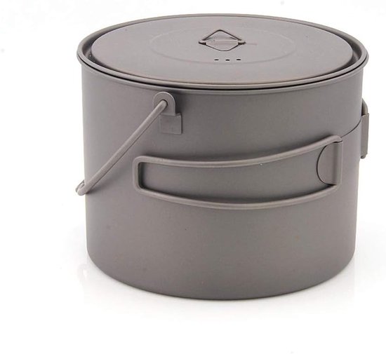 Titanium Pan - Ophangpan Kookgerei - Outdoor Koken - Inklapbaar Ophanghandvat - 1300 ml - Niet-gecoat — afbeelding 2