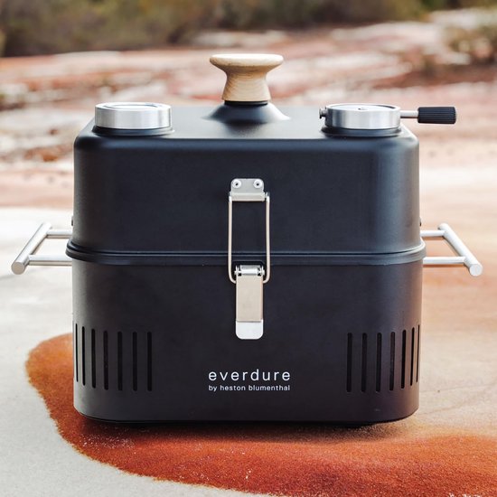 Draagbare Houtskoolgrill met Kap en Thermometer - Perfect voor Picknicks en Kamperen van Merkloos — afbeelding 2