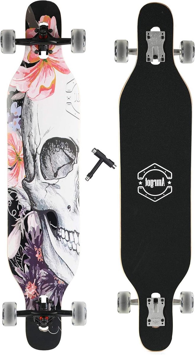 Longboard Skateboard Cruiser Board Stabiel Cruisen 9 Lagen Esdoornhout 42 inch Grafisch Ontwerp