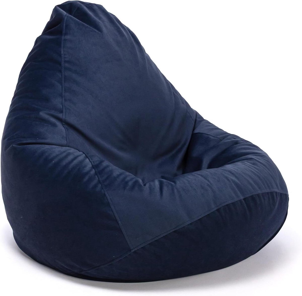 Pluche Poef - Zitzak Kinderkamer - Ontspannen Zitten - Versterkte Naden - 80x110cm - Nachtblauw