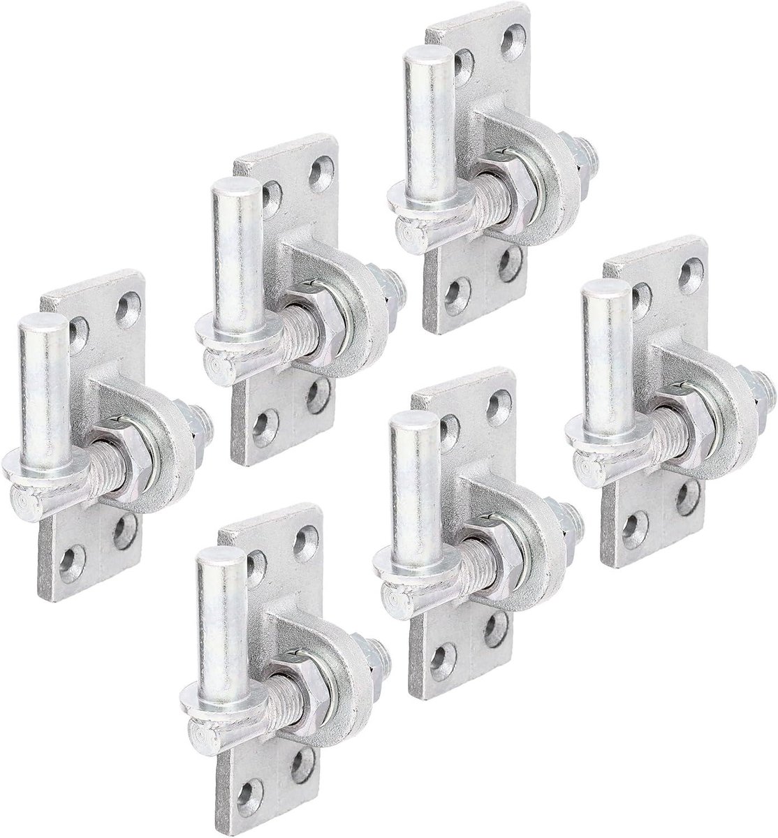 Plaatschroeven - Bevestigingsbeugels - Poorten Draaien - Verstelbaar tot 20mm - M16 Schroefdraad - Zilver
