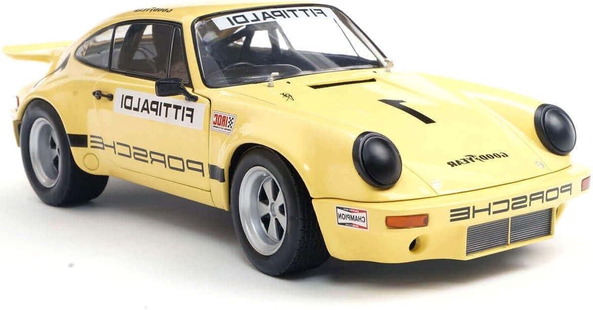 Porsche 911 Modelauto - Verzamelmodel Minimaal Hobbybouw - Verzamelen - Gedetailleerd Interieur - 1:18 Schaal - Geel