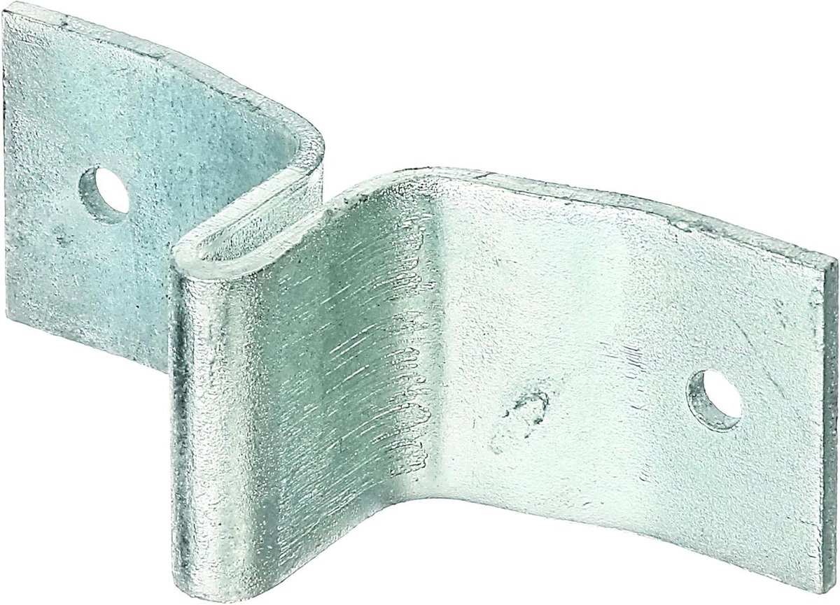 Hekpaal Bevestiging - T-profiel Connector - Hekwerk Monteren - Warm Verzinkt Staal - 148 mm - Zilverkleurig