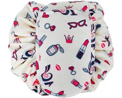 Make-up Tas - Toilettas Ronde - Reizen Organiseren - One-Step Snel - Compact Formaat - Girly Motief