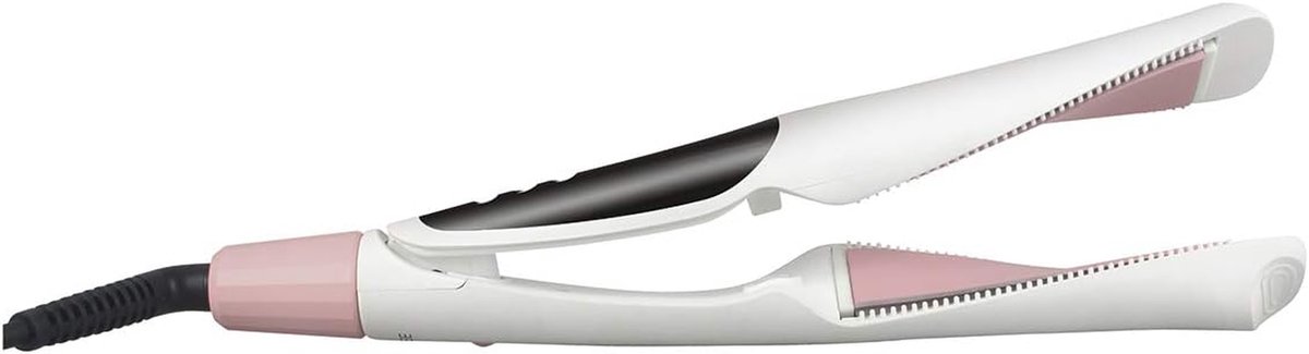 Haarstyler Krul en Glad - 3-in-1 Stylingtool - Dagelijks Haar Modelleren - Gebogen Stylingplaten - 34.5 cm Lengte - Wit Roségoud