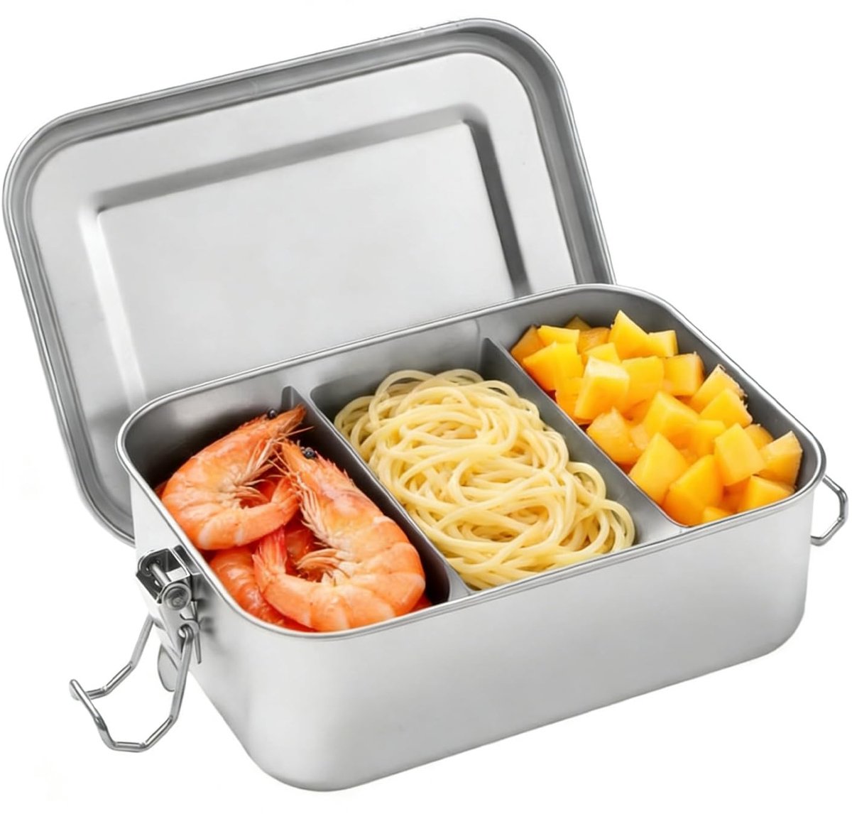 Broodtrommel Roestvrij Staal, Ideaal voor Kinderen en Volwassenen, Lekvrij Lunchbox met Afdichtring en Afscheiding, Duurzaam en Milieuvriendelijk, BPA-vrij