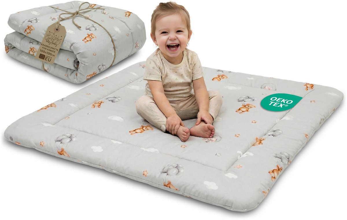 Speelkleed Kruipmat Baby Speelmat Vloerkleed - Opvouwbaar Wasbaar Zacht Schokdempend Dubbelzijdig Voor Kinderkamer Box Boxkleed Reiskleed Peuter Kinderen Oeko-Tex