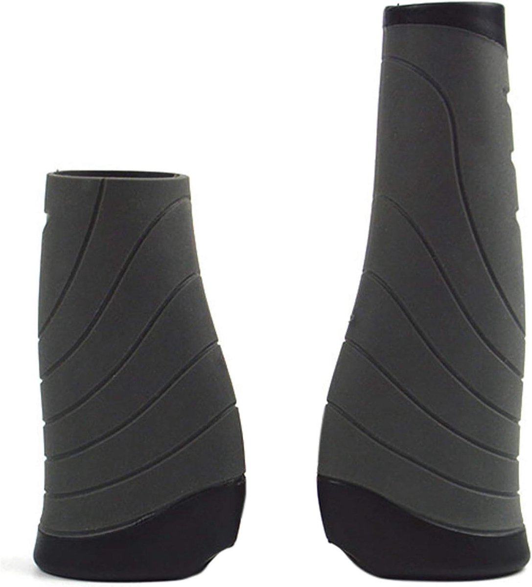 Fietsgrepen Stuur - Handvatten Rubber - Comfortabel Fietsen - Afsluitbaar Ontwerp - 130mm & 90mm - Grijs