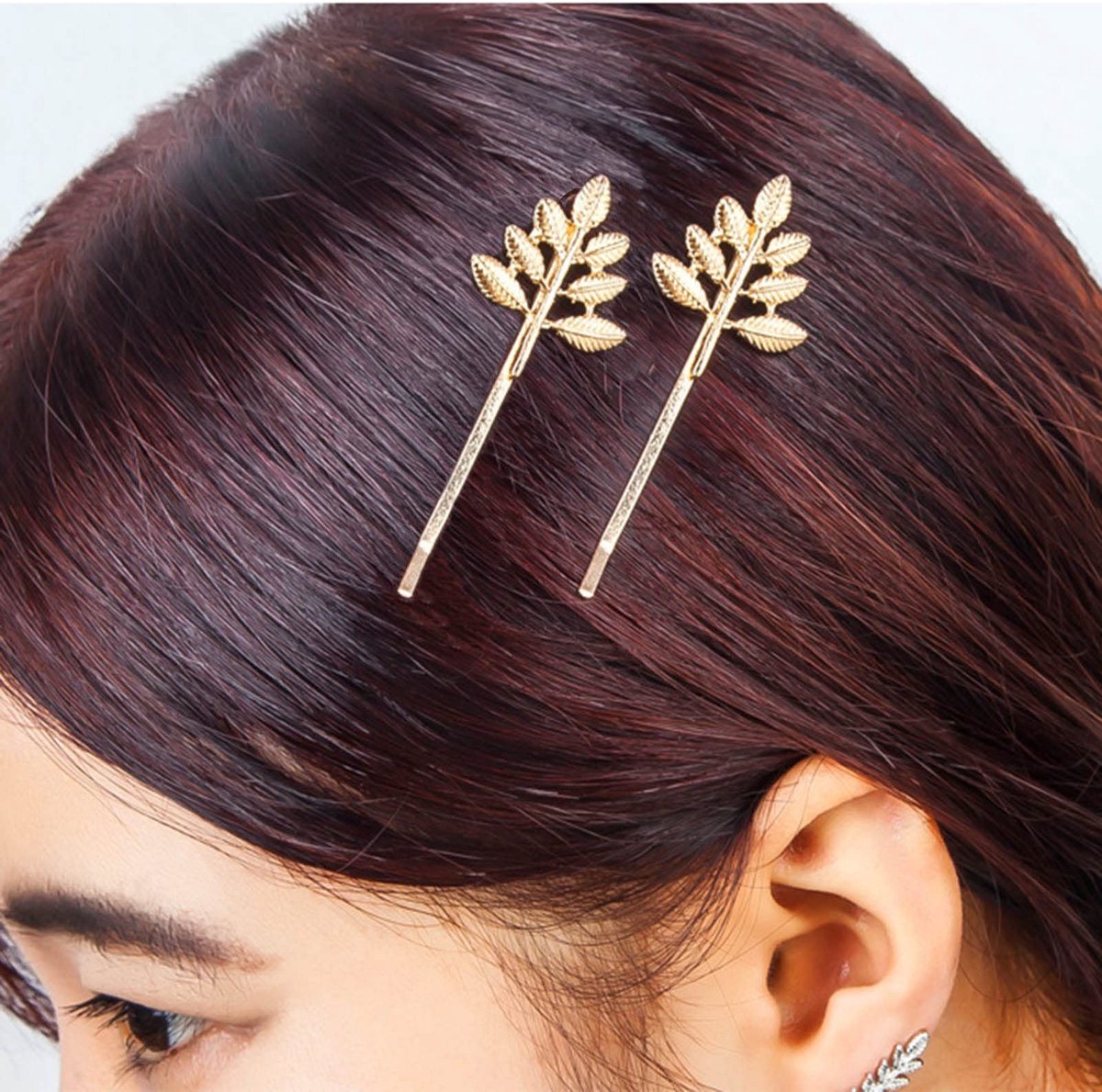 Haarspeld vintage goudblad haarspeld retro haarspeld bruid haar bobby pins dragen van haarklemmen bruiloft haaraccessoires voor vrouwen en meisjes 2 stuks (blad A)