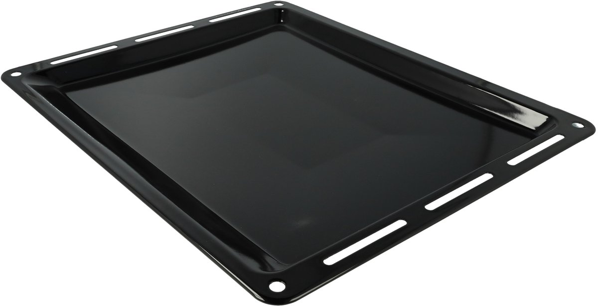 vhbw bakplaat compatibel met Juno JOB66611X, JOC69611X, JH061B5, JOC69612X ovens - 42,2 x 37,6 x 4 cm, antiaanbaklaag, geëmailleerd zwart