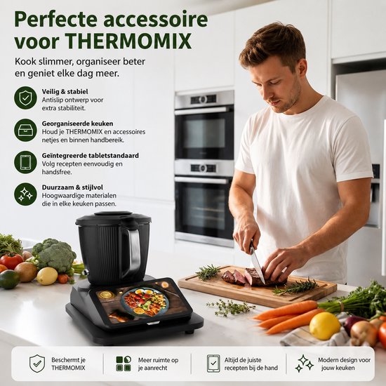 Schuifplank Voor Keukenmachine - Met Wielen - Beschermt Werkblad - Zwart — afbeelding 3
