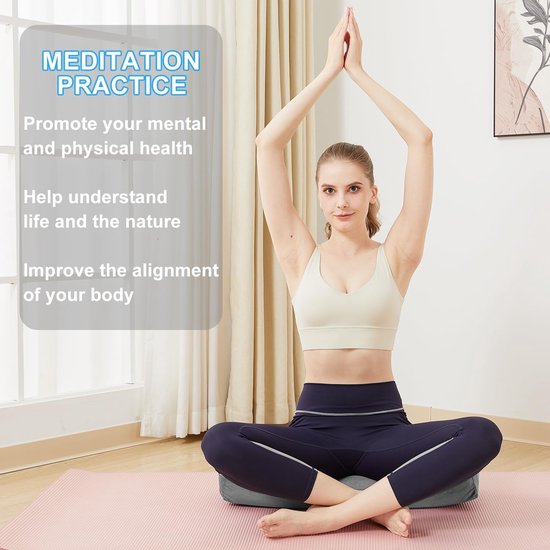 Yoga Bolster Kussen - Meditatiekussen Yogakussen - Restorative Yoga - Zachte Fluwelen Cover - 68.58 x 25.4 x 12.7 cm — afbeelding 5