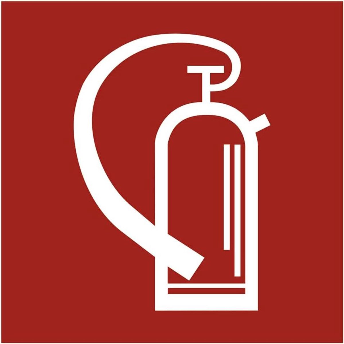 Brandblusser Sticker - Waarschuwingsbord Vuur - Brandbeveiliging Markeren - Zelfklevende Folie - 148 x 148 cm - Rood