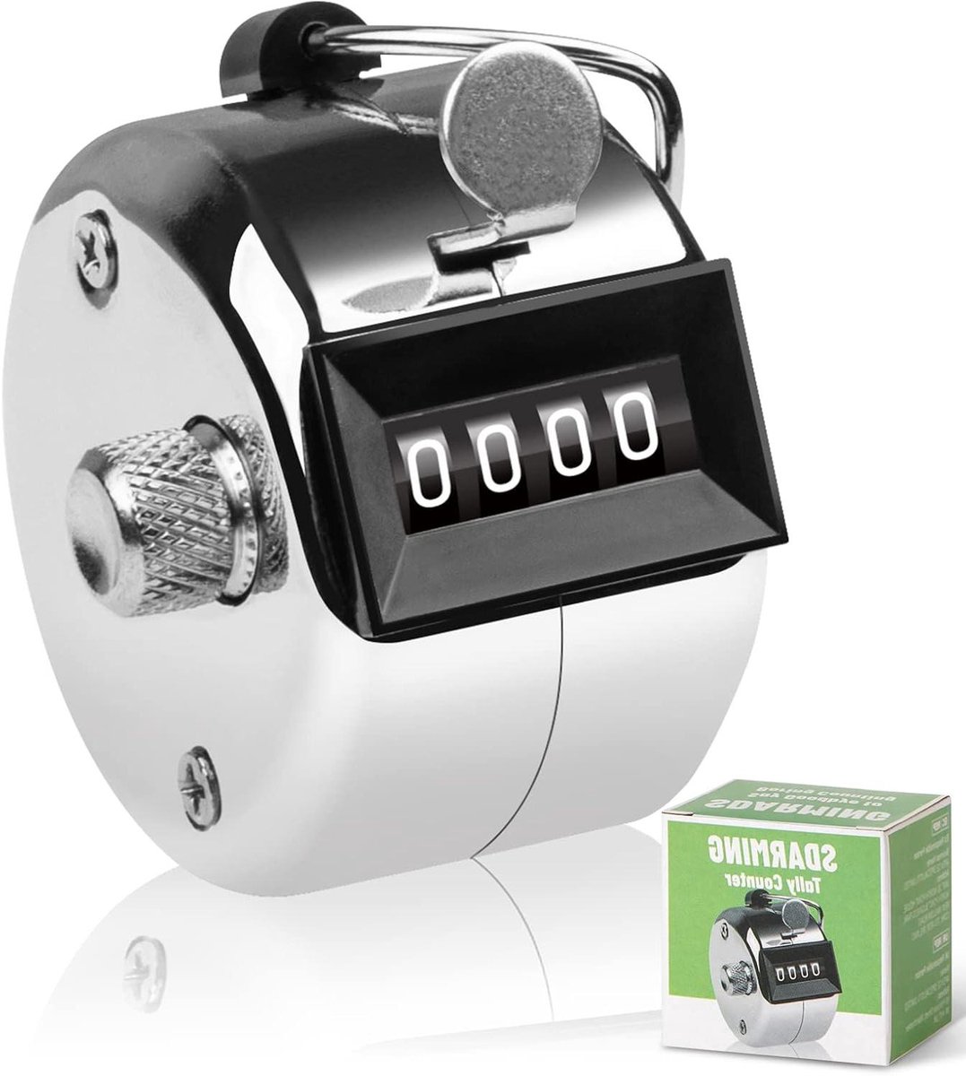 Tally Teller - Clicker Teller - Golf Scoren - Metalen Roestvrij Staal - 4-cijferig - Zilver