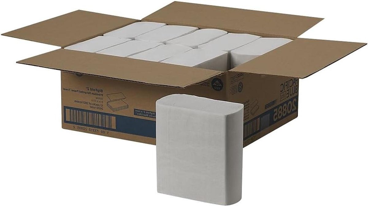 Papieren Handdoeken - Keukenrol Z-vouw - Hygiënisch Drogen - Absorberend Papier - 10 Pakken - Wit
