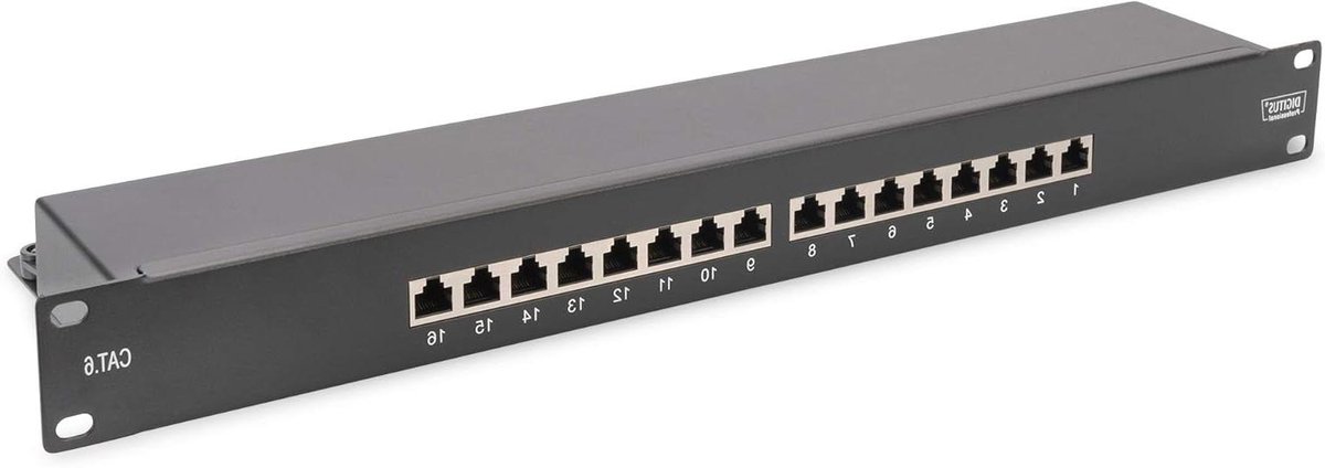 Patch Panel Cat-6 - Netwerk Paneel - Netwerk Installatie - Afgeschermde LSA Strips - 19 inch 1HE - Zwart