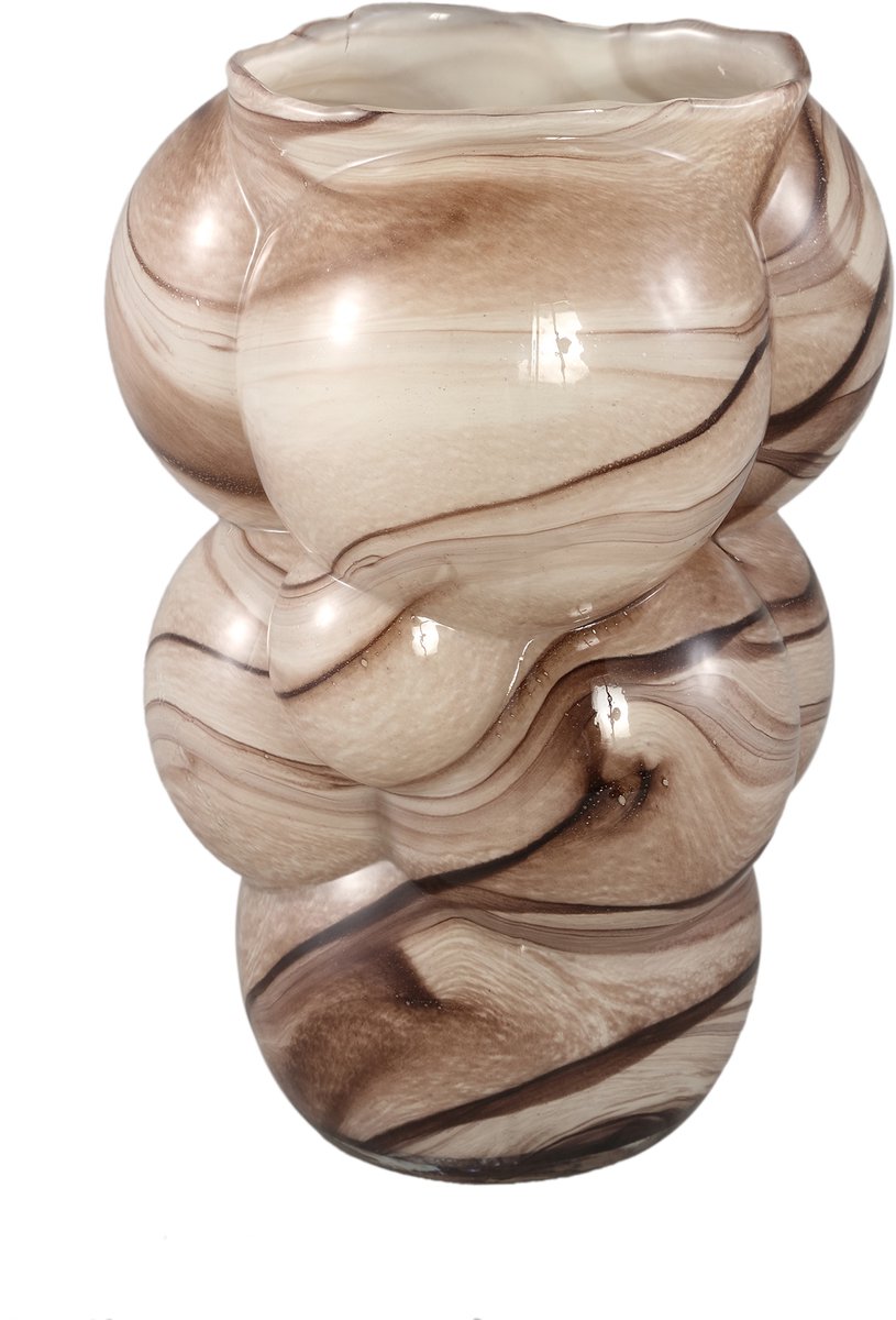 PTMD Arenda Cream Solid Glass Vase Marble Finsh Bulbs L