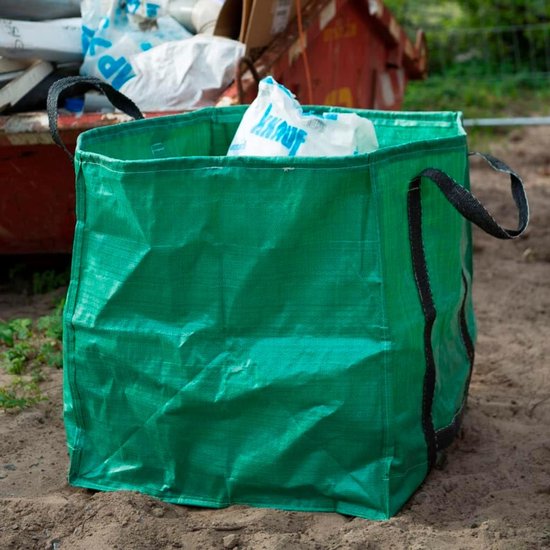 1x Groene vierkante tuinafvalzakken opvouwbaar 252 liter - Tuinafvalzakken - Tuin schoonmaken/opruimen - Tuinonderhoud van Easyline — afbeelding 5