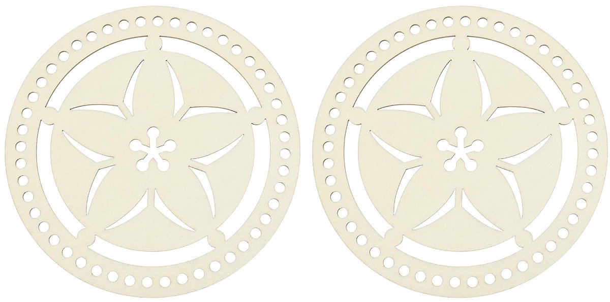 Mand basis, 14 cm ronde mand bodems shaper houten basistas maken benodigdheden weven breien kit voor haken schoudertas handtas portemonnee ambacht, houtkleur (stijl 5)