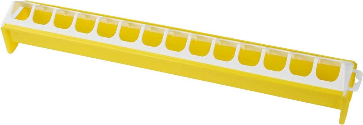 Voerbak Kuikens - Plastic Voerbak - Dieren Voeren - Duurzaam Plastic - 50 cm - Geel