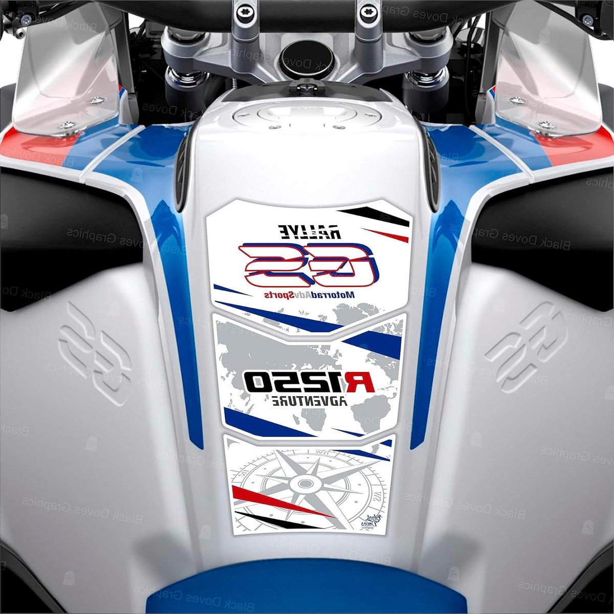 Tankpad Sticker - Hars Bescherming - Motor Beschermen - Extra Stickers - 268 x 165 mm - Zwart