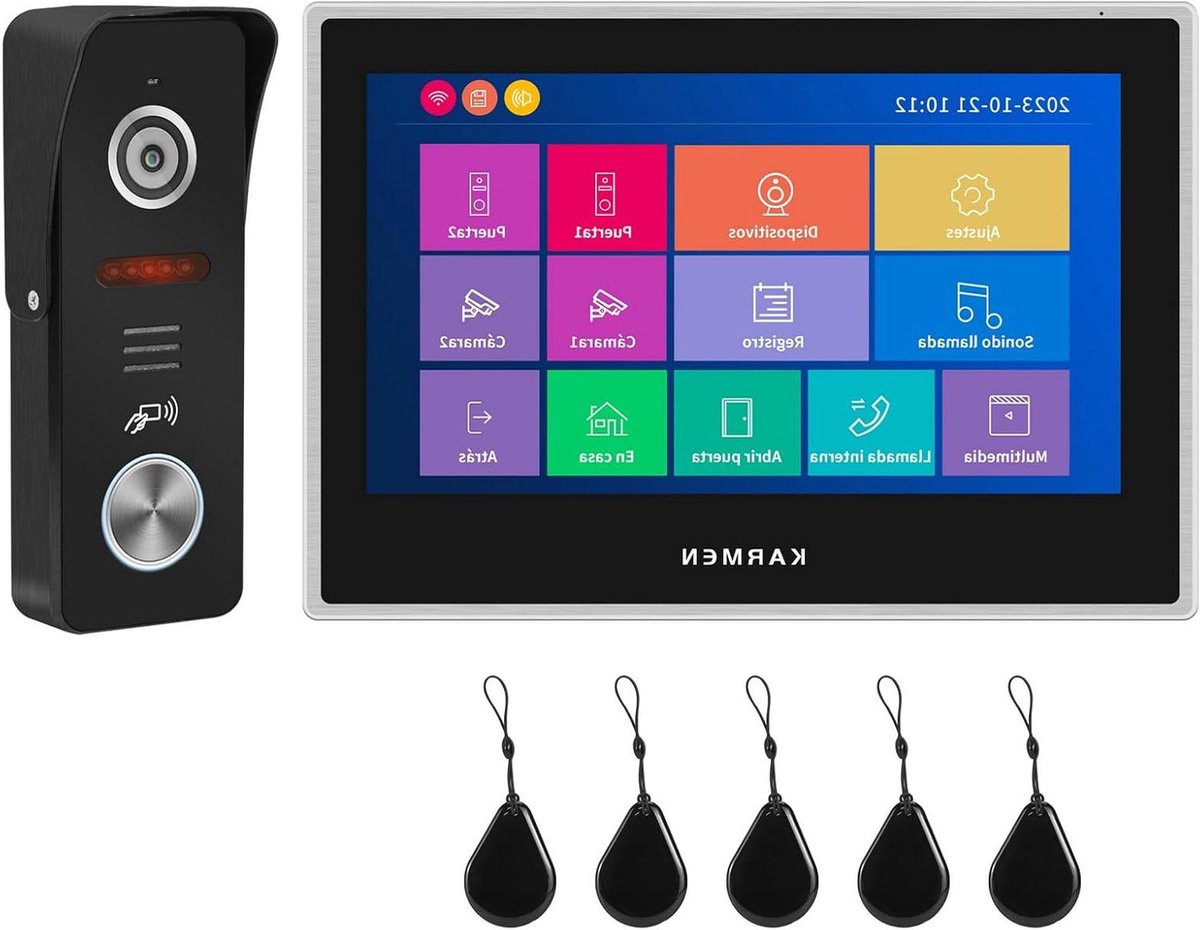 Video Deur Intercom - Buitenbel Camera - Huisbeveiliging Thuis - Tweeweg Communicatie - 7 Inch Touchscreen - Zilver